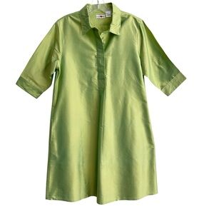 Lizzie PM Dizzy Lizzie Chatham Green Silk Dupioni Dress M